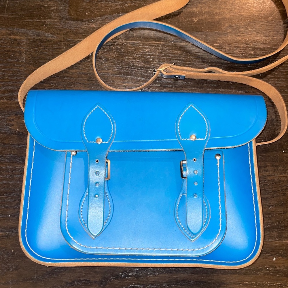 The Cambridge Satchel Company Bright Blue and Tan Satchel